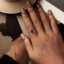 925 Sterling Silver Ring with White Gold Plating, Enamel, Width 0.16cm, Style E for Women