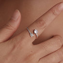 925 Sterling Silver Oxidized Pavé Setting CZ Ring