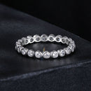 925 Sterling Silver 2mm Moissanite Ring Size 7 for Women