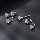 925 Sterling Silver White Gold Plated Moissanite Earrings 0.1 Carat for Women