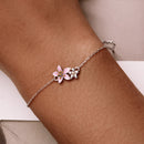 S925 Sterling Silver Adjustable Flower Bracelet for Women