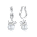 925 Sterling Silver Earrings with Quality Shell Pearl and CZ for Women