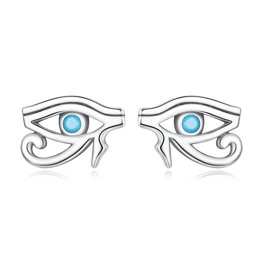 925 Sterling Silver Turquoise Earrings, 0.6*0.9cm, Oxidized Silver Finish for Women