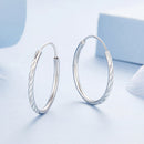 925 Sterling Silver Earrings for Women - White Gold Plated, 2.3x0.2 cm