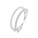925 Sterling Silver Ring 6.0 Size with Pavé Setting CZ
