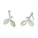 925 Sterling Silver Earrings with Synthetic Opal 1.5*1.3cm