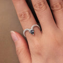 925 Sterling Silver Ring with Transparent Glass - Stylish E | 0.2cm Width for Women