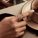 925 Sterling Silver Synthetic Opal White Gold Plated Ring Size 6 for Women