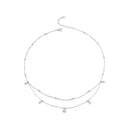 925 Sterling Silver Plated White Gold Moissanite Necklace 400+50mm for Women