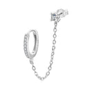 S925 Sterling Silver 3mm Pavé Setting CZ Earrings for Women