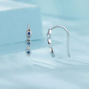 925 Sterling Silver CZ Pavé Earrings 13*2mm for Women