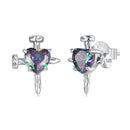925 Sterling Silver Earrings with Transparent Glass for Women