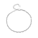 925 Sterling Silver Platinum Plated Bracelet 160+50mm for Women