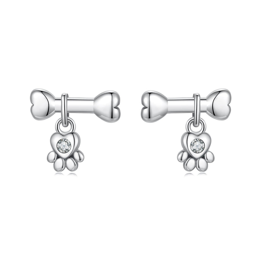 925 Sterling Silver Earrings with Pavé Setting CZ in Oxidized Silver