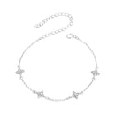 925 Sterling Silver White Gold Plated Adjustable CZ Bracelet for Women