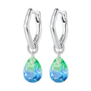 S925 Sterling Silver Oxidized Earrings with Transparent Glass & Main Stone for Women
