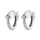 925 Sterling Silver Earrings with Pavé Setting CZ and Oxidized Finish