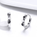 925 Sterling Silver Earrings with Pavé Setting CZ, 1.1*0.3cm