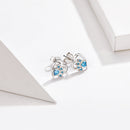 925 Sterling Silver Earrings with Pavé Setting CZ, 0.9cm for Women