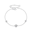 925 Sterling Silver 5mm Moissanite & 3mm Moissanite Bracelet for Women