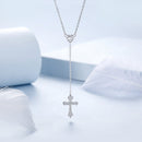 925 Sterling Silver White Gold Plated Necklace with CZ Pavé Setting for Women
