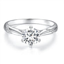 925 Sterling Silver Moissanite & Zircon Ring Size 5