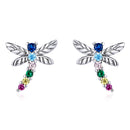 925 Sterling Silver Earrings with Pavé Setting CZ in Oxidized Silver