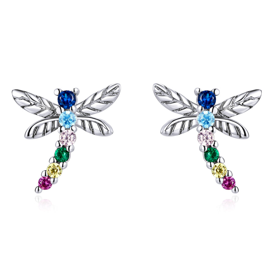 925 Sterling Silver Earrings with Pavé Setting CZ in Oxidized Silver