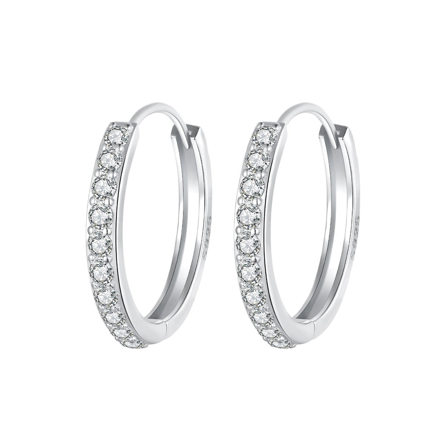 925 Sterling Silver Pavé Setting Gold Plated Earrings for Women