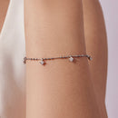 925 Sterling Silver & Moissanite Bracelet for Women - 15+6cm, Plated White Gold