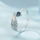 925 Sterling Silver Transparent Glass Ring for Women