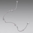 925 Sterling Silver White Gold Plated 21cm Pavé CZ Bracelet for Women