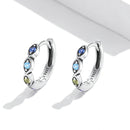 925 Sterling Silver Pavé Setting Earrings with CZ Stone