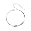 925 Sterling Silver 5.0mm Moissanite Bracelet with White Gold Plating for Women