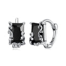 925 Sterling Silver Earrings with CZ and Oxidized Finish for Women