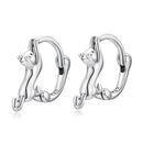 925 Sterling Silver Plated Gold Earrings Size 1.8cm for Women