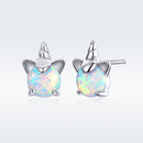 S925 Sterling Silver Earrings with Translucent Opal