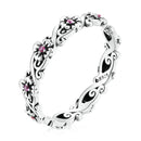 925 Sterling Silver Oxidized CZ Pavé Ring Size 6 for Women