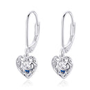 925 Sterling Silver Earrings with CZ and Platinum Plating, 2.3*0.8 cm