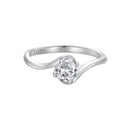 925 Sterling Silver 5mm Moissanite Ring for Women