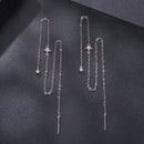 925 Sterling Silver Plated White Gold Moissanite Earrings 7cm for Women