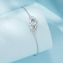 925 Sterling Silver White Gold Plated Chain Bracelet for Women