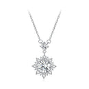 925 Sterling Silver Moissanite Necklace with Pavé Setting in Platinum, 450mm, for Women