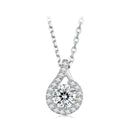 925 Sterling Silver Moissanite Necklace with CZ, 400mm Length, 15x10mm Pendant for Women