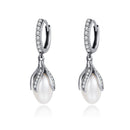 925 Sterling Silver Oxidized Silver Freshwater Pearl Earrings