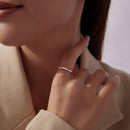 925 Sterling Silver Moissanite Ring with 0.15-0.2cm Gems for Women - Size 6