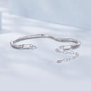 925 Sterling Silver Plated Platinum 140mm Chain Thickness 3mm Bracelet for Women