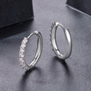 925 Sterling Silver Moissanite 0.03ct White Gold Plated Earrings 1.6cm for Women