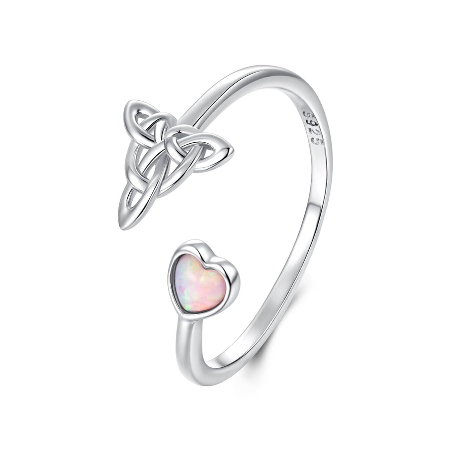 925 Sterling Silver Synthetic Opal White Gold Plated Ring for Women