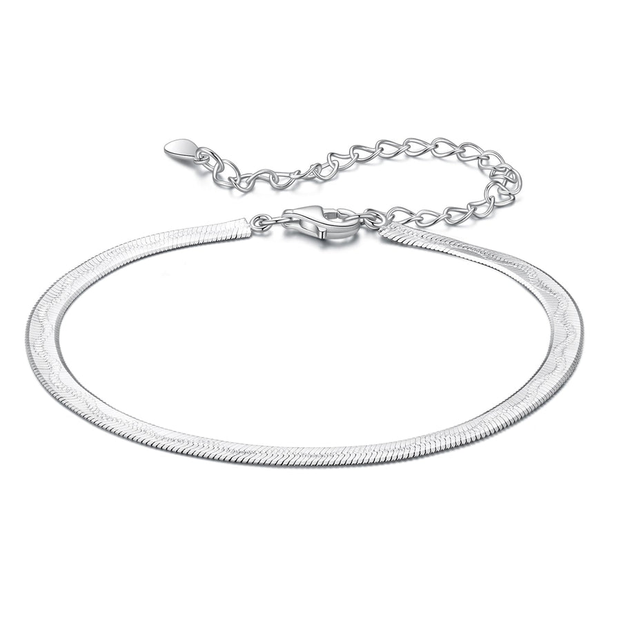 925 Sterling Silver Plated White Gold Bracelet for Unisex